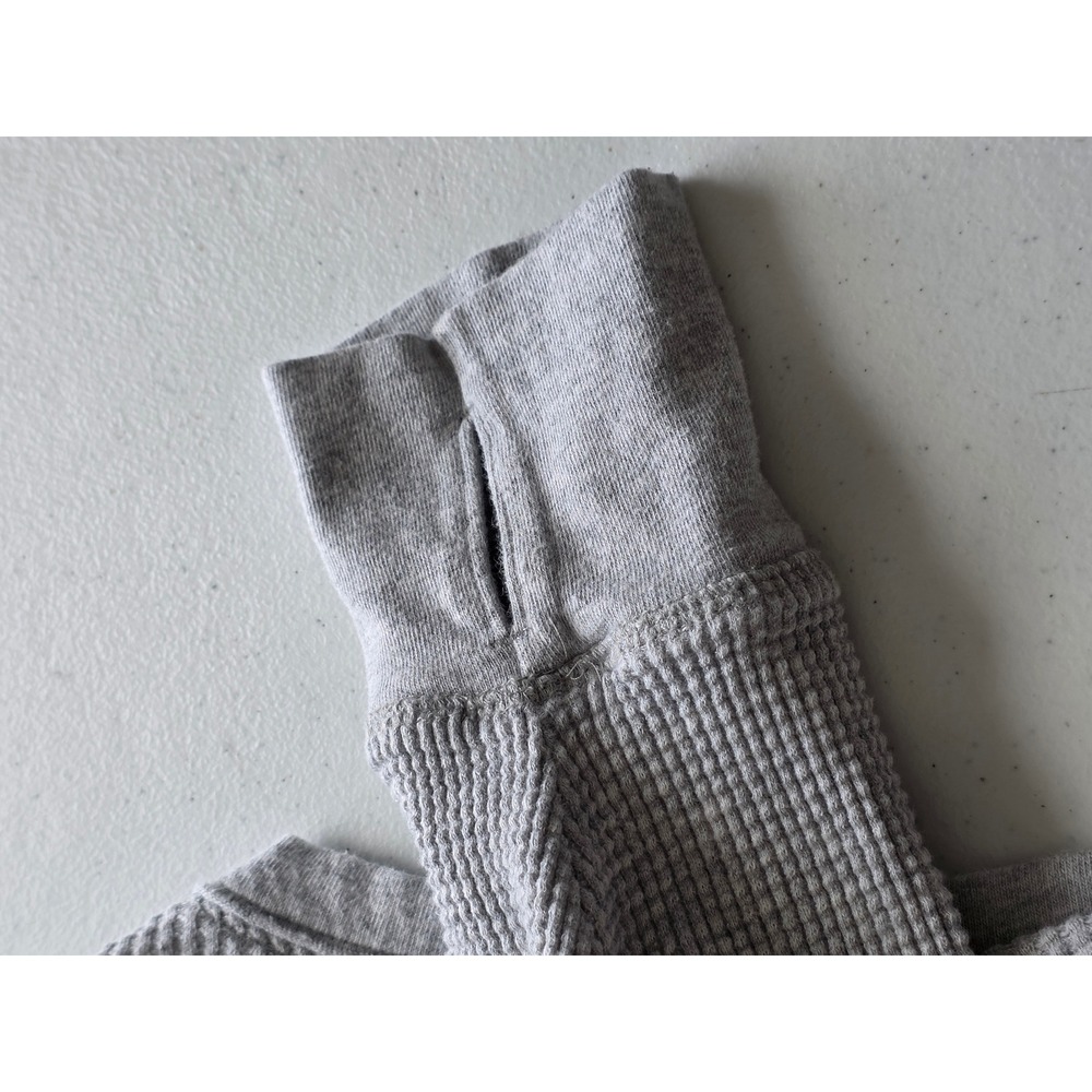 OFFLINE by Aerie Wow Waffle Knit Oversized Top XL Long Sleeves Thumbholes Gray - Picture 7 of 14